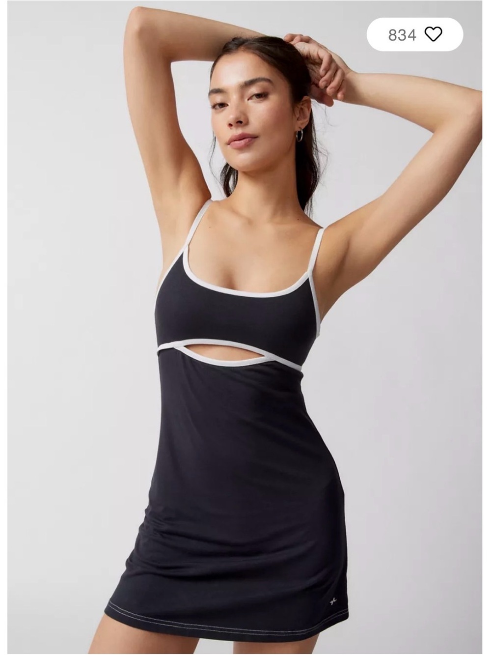 Urban Outfitters Out from Under black Athletic mini dress White Trim Cutout